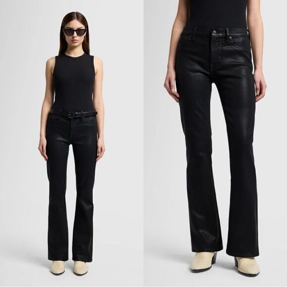 NWT 7 Mankind TAILORLESS COATED BOOTCUT Jean  IN BLACK - Picture 1 of 8